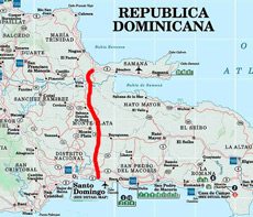 Mapa de la autopista Santo Domingo-Samaná